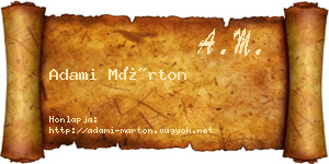 Adami Márton névjegykártya